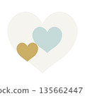 Hand-drawn hearts - French style with a cute and sophisticated color scheme (for comfortable living designs) 135662447