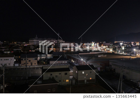 Night view of Aira City Hall in Aira City, Kagoshima Prefecture Night view of Aira City Hall in Aira City, Kagoshima Prefecture 135663445