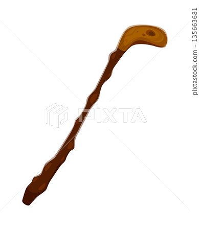 St Patricks font wooden staff punctuation slash. Irish St Patricks day folk alphabet type vector punctuation mark or typeset element. Spring holiday typeface sign with Saint Patricks scepter 135663681