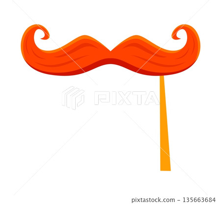 St Patricks leprechaun red mustaches photo booth mask. Irish holiday kids photo booth vector mask, Saint Patrick festival costume part. Ireland carnival prop with redhead leprechaun curly mustaches St Patricks leprechaun red mustaches photo booth mask. Irish holiday kids photo booth vector mask, Saint Patrick festival costume part. Ireland carnival prop with redhead leprechaun curly mustaches 135663684