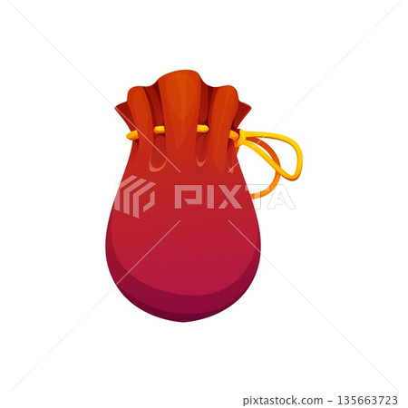 Chinese Lunar New Year happy red bag, lucky money pouch with golden drawstring, symbolizing good fortune, wealth, and prosperity. Cartoon vector traditional red lucky bag, Asian symbol of celebration Chinese Lunar New Year happy red bag, lucky money pouch with golden drawstring, symbolizing good fortune, wealth, and prosperity. Cartoon vector traditional red lucky bag, Asian symbol of celebration 135663723