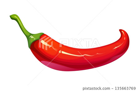 Cartoon spicy chili pepper China culinary icon or item. Asia isolated spicy hot chili pepper cuisine icon, China food vector symbol. Chinese culture cartoon object or Asian culinary ingredient Cartoon spicy chili pepper China culinary icon or item. Asia isolated spicy hot chili pepper cuisine icon, China food vector symbol. Chinese culture cartoon object or Asian culinary ingredient 135663769