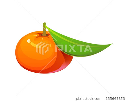 Chinese lunar New Year icon of tangerine or mandarin orange for Asian holiday, vector symbol. Chinese Lunar New Year or Chinatown festival traditional fruit for wealth and prosperity symbol in China Chinese lunar New Year icon of tangerine or mandarin orange for Asian holiday, vector symbol. Chinese Lunar New Year or Chinatown festival traditional fruit for wealth and prosperity symbol in China 135663853