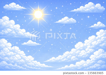 像素畫(藍天) 像素畫(藍天) 135663985