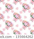 Seamless pattern Flower watercolor spring floral set. Hand drawn pastel flower, leaf, Cute nature. 135664262