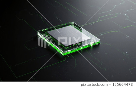 Arsenic semiconductor Transparent chip showing arsenic enabling electronics, poisonous element serving technology, gallium arsenide visible, semiconductor view, arsenic gray 135664478