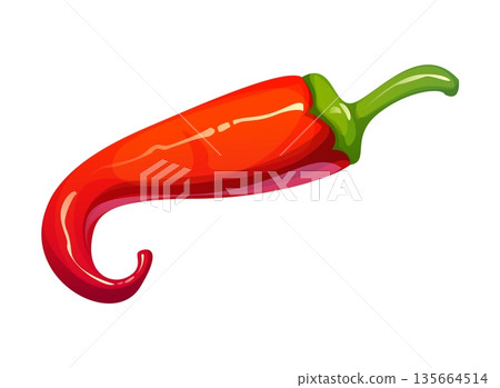 Cartoon hot chili pepper China food icon or symbol. China culture item, Asia isolated hot chili pepper culinary vector symbol. Chinese cuisine cartoon object or Asian food icon Cartoon hot chili pepper China food icon or symbol. China culture item, Asia isolated hot chili pepper culinary vector symbol. Chinese cuisine cartoon object or Asian food icon 135664514