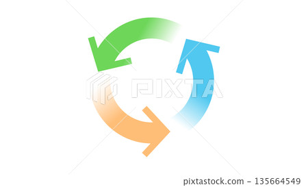 Illustration of arrows that represent circulation and processes Illustration of arrows that represent circulation and processes 135664549