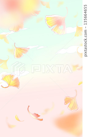 Fluttering ginkgo trees, vertical Fluttering ginkgo trees, vertical 135664655