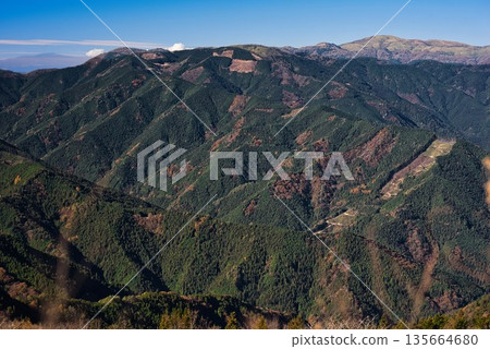 從四國喀斯特地形看到的四國山脈 從四國喀斯特地形看到的四國山脈 135664680
