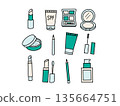 Makeup product illustration set | Lipstick, sunscreen, eyeshadow, etc. | Sustainable 135664751