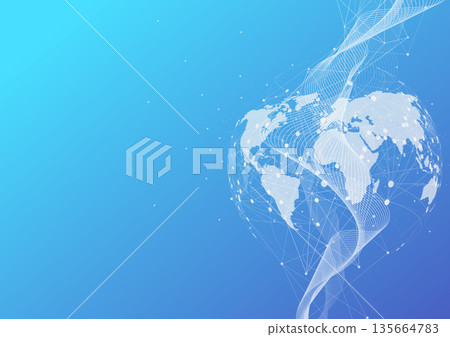 Global network connection. World map point and line composition concept of global business. Vector Illustration 135664783
