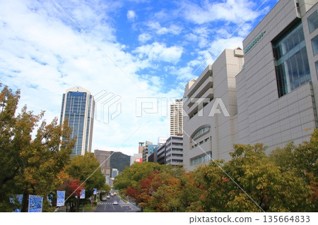 從神戶花道眺望三宮站的秋景（橫圖） 135664833