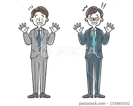 Surprised businessman whole body vector 135665502
