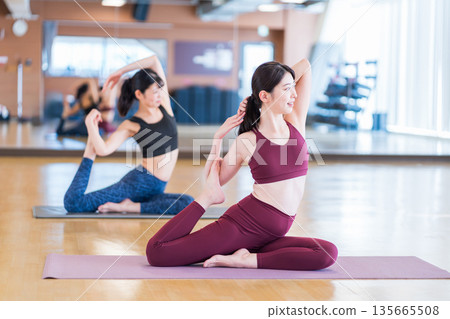 A woman doing yoga. Photo courtesy of: Sports Club & Sauna Spa Renaissance Makuhari 24 135665508