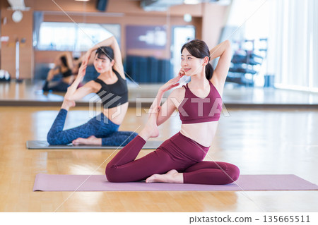 A woman doing yoga. Photo courtesy of: Sports Club & Sauna Spa Renaissance Makuhari 24 135665511