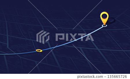 Isometric GPS navigation map with location pin for tracking. Abstract map visualization street navigation, pin pointing positions with accuracy. Concept of route tracking, vector illustration Isometric GPS navigation map with location pin for tracking. Abstract map visualization street navigation, pin pointing positions with accuracy. Concept of route tracking, vector illustration 135665726