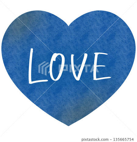 LOVE heart watercolor blue 135665754