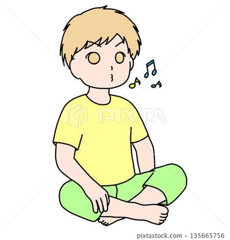 Whistling while sitting cross-legged 135665756