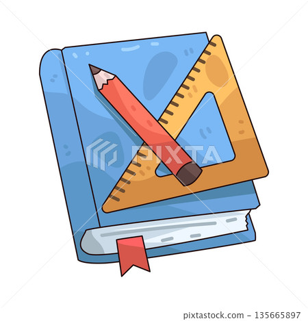 illustration of math book 135665897