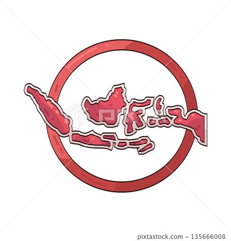 illustration of Indonesia map 135666008