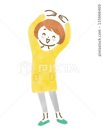 圖：一名女子在頭頂畫圈 135666409