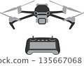con with the silhouette of a combat drone. 135667068