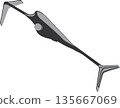 Icon depicting the silhouette of a combat drone. 135667069