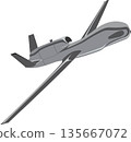 Icon of a military flying drone. 135667072