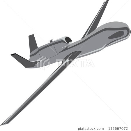 Icon of a military flying drone. Icon of a military flying drone. 135667072