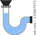 Icon of a water pipe under a sink. 135667073