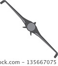 Icon of a combat drone silhouette. Front view. 135667075