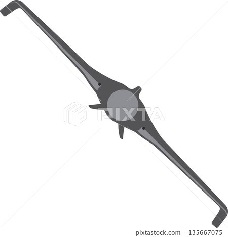 Icon of a combat drone silhouette. Front view. 135667075