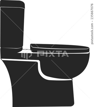 Toilet icon with closed lid. Cleanliness. Sanitation. Toilet icon with closed lid. Cleanliness. Sanitation. 135667076