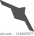 Icon of a military flying drone silhouette. 135667077