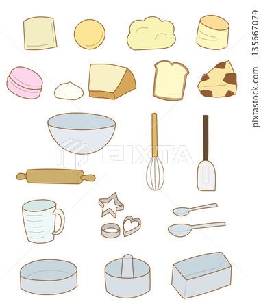 Sweets and baking tools 135667079