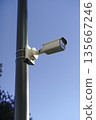 Surveillance Camera on Street Pole for Urban Security and Monitoring 135667246