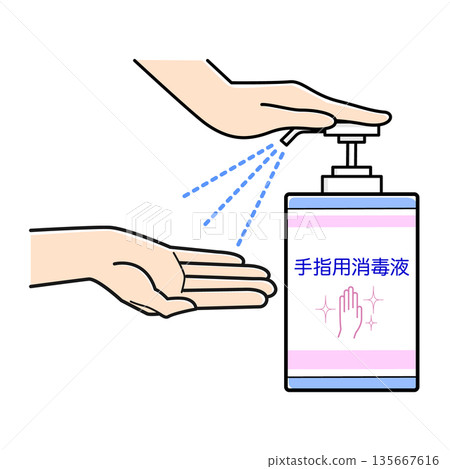 使用中的洗手液圖片 135667616