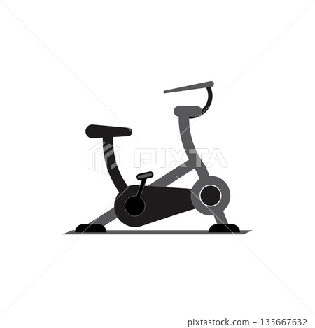 Exercise bicycle fitness icon 135667632