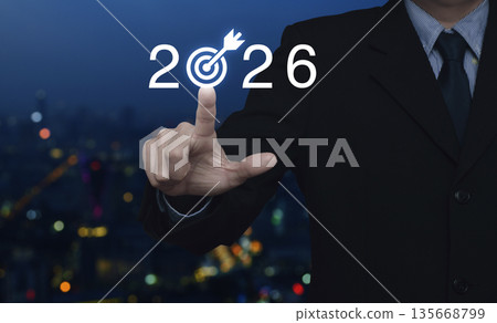 Business happy new year 2026 success concept Business happy new year 2026 success concept 135668799