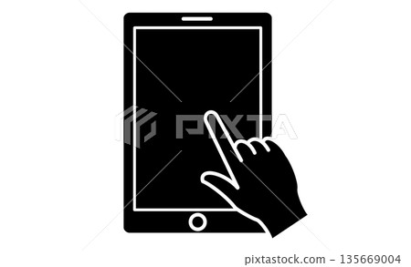Subjects/Information: Tablet icon illustration symbolizing digital learning and ICT 135669004
