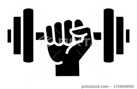 Muscle training icons: Designs that represent hobby exercises and muscle training 135669006