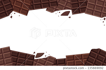 巧克力棒頂部和底部框架_水平 135669092