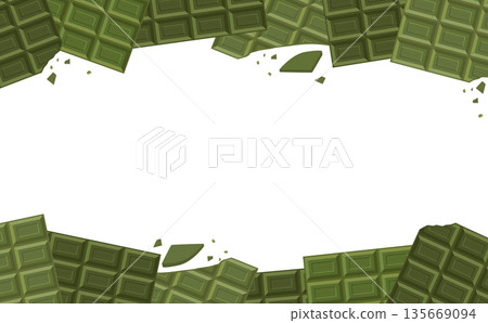 抹茶巧克力棒上下框_水平 抹茶巧克力棒上下框_水平 135669094