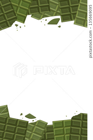 抹茶巧克力棒上下框_垂直 135669095