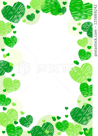 Cute Heart Frame, Card Size, Postcard, Valentine's Day Decoration, Green Cute Heart Frame, Card Size, Postcard, Valentine's Day Decoration, Green 135669242