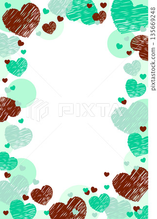 Cute Heart Frame, Card Size, Postcard, Valentine's Day Decoration, Chocolate Mint Cute Heart Frame, Card Size, Postcard, Valentine's Day Decoration, Chocolate Mint 135669248