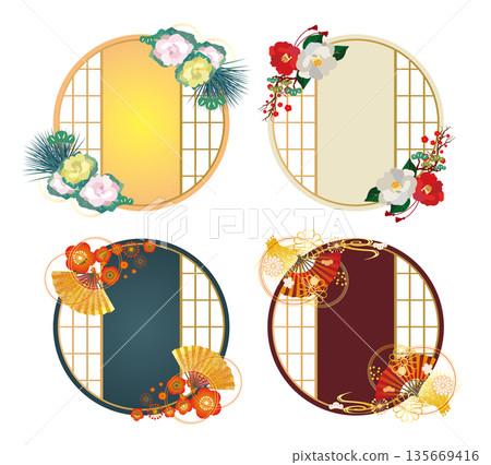 Chinese style frame decorative frame set Chinese style frame decorative frame set 135669416