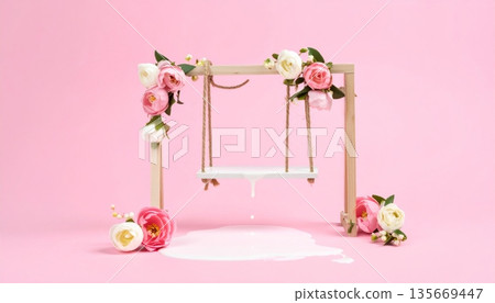 wedding rings on white background 135669447