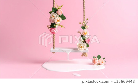 wedding rings on white background 135669448